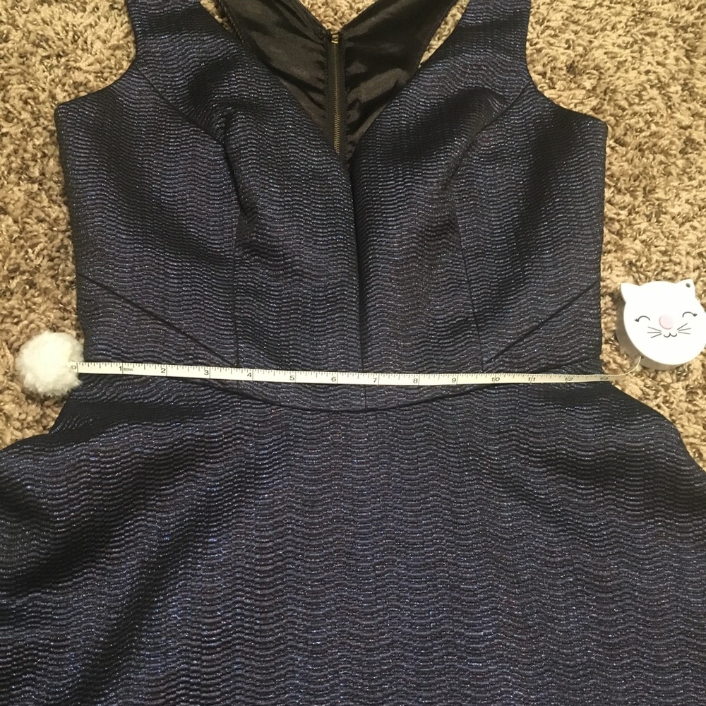 Express Blue Sparkle Structured Cocktail Dress - Picture 5 of 7